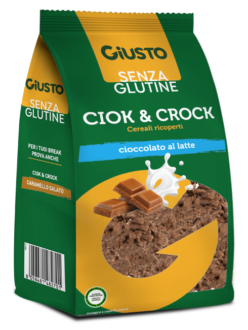 GIUSTO SENZA GLUTINE CIOK&CROCK CEREALI RICOPERTI DI CIOCCOLATO AL LATTE 125 G - farmascienza.it