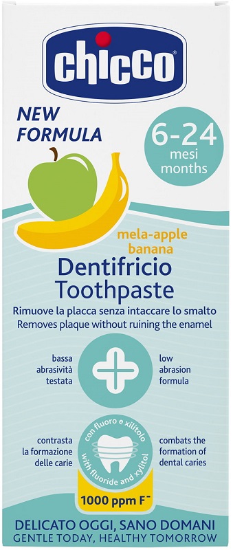 CHICCO DENTIFRICIO 6 MESI+ MELABANANA CON FLUORO 50 ML - farmascienza.it