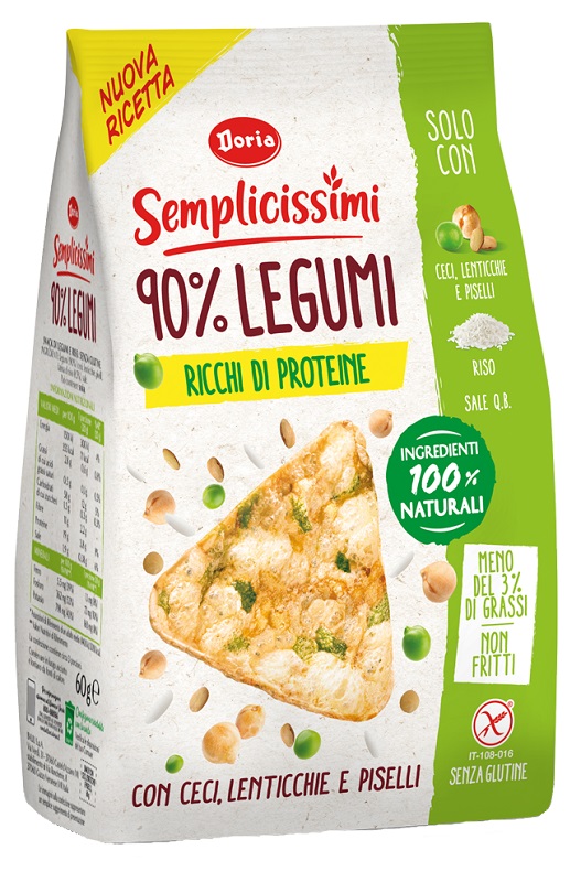 DORIA SEMPLICISSIMI SNACK 90% LEGUMI CECI-LENTICCHIE-PISELLI 60 G - farmascienza.it