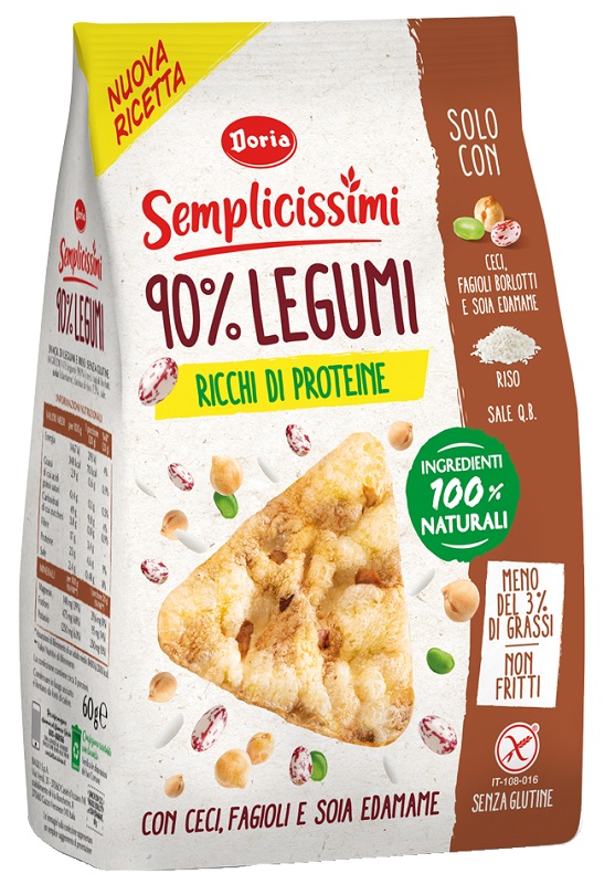 DORIA SEMPLICISSIMI SNACK 90% LEGUMI CECI-FAGIOLI-SOIA 60 G - farmascienza.it