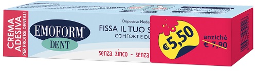 CREMA ADESIVA EMOFORM DENT PER PROTESI DENTALE 45 G TAGLIO PREZZO - farmascienza.it