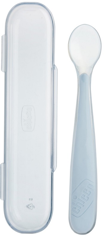 CHICCO CUCCHIAIO SILICONE CON CASE GRIGIO 6 MESI+ - farmascienza.it