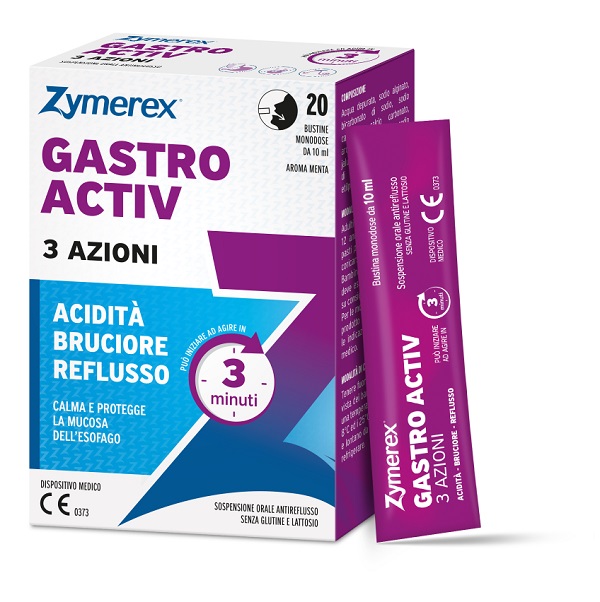 ZYMEREX GASTRO ACTIV 20 BUSTINE DA 10 ML AROMA MENTA SENZA GLUTINE SENZA LATTOSIO - farmascienza.it