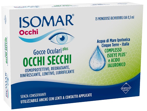 ISOMAR OCCHI SECCHI PLUS GOCCE OCULARI ACIDO IALURONICO 0,25% 15 FLACONCINI - farmascienza.it