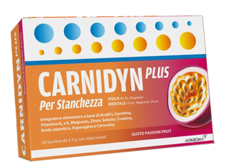 CARNIDYN PLUS 20 BUSTINE DA 5,3 G GUSTO PASSION FRUIT - farmascienza.it