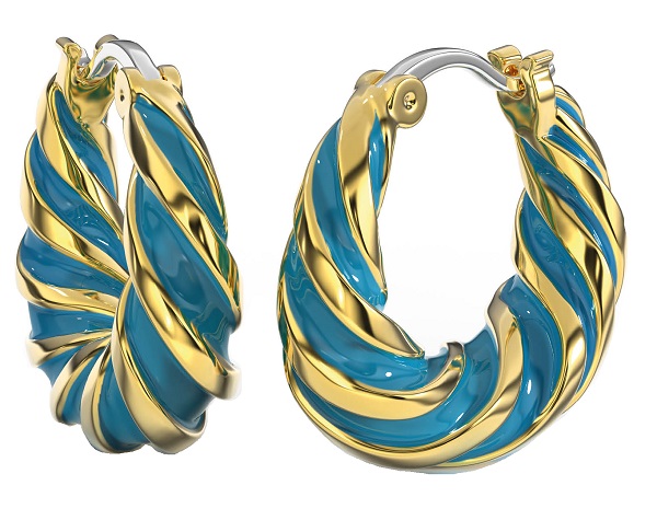 BJT366 ORECCHINO ALARA TURQUOISE GOLD PLATED - farmascienza.it