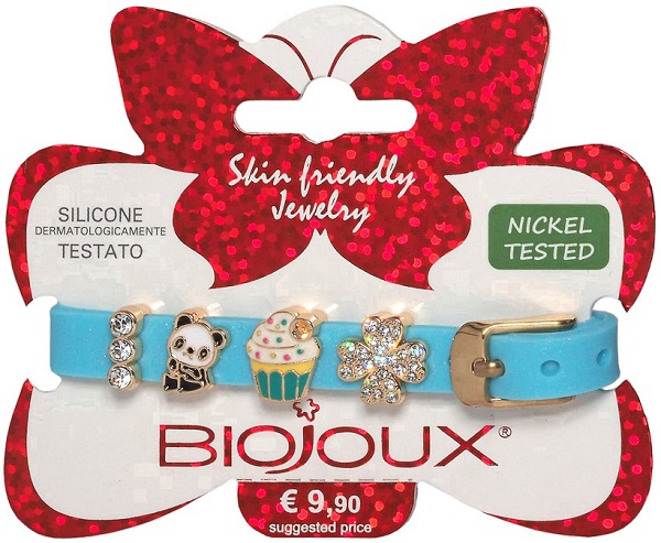 BJB018 BRACCIALE SILICONE LIGHT BLUE GOLD PLATED - farmascienza.it