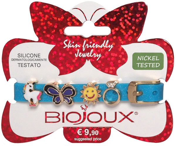 BJB019 BRACCIALE SILICONE BLUE GOLD PLATED - farmascienza.it