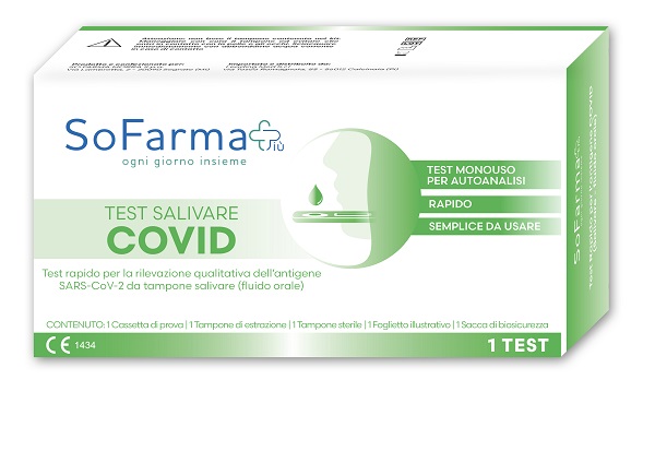 TEST ANTIGENICO RAPIDO COVID-19 SALIVARE AUTODIAGNOSTICO DETERMINAZIONE QUALITATIVA ANTIGENI SARS-COV-2 IN CAMPIONI SALIVARI MEDIANTE IMMUNOCROMATOGRAFIA SOFARMAPIU' - farmascienza.it