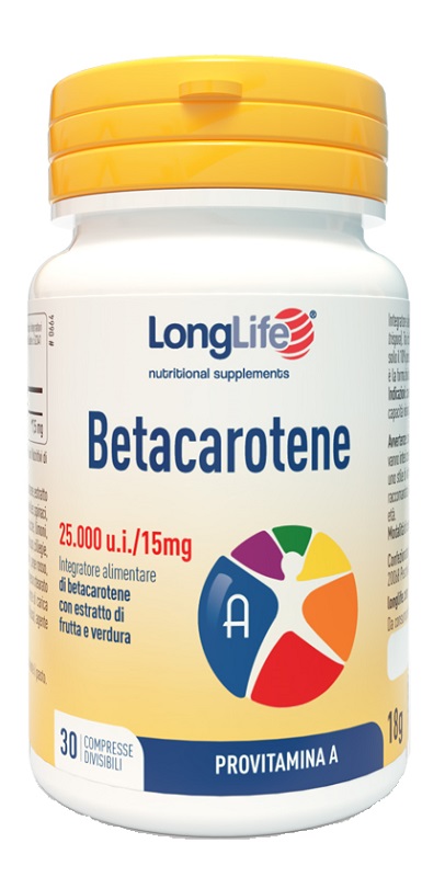 LONGLIFE BETACAROTENE 25000UI 30 COMPRESSE DIVISIBILI SENZA GLUTINE - farmascienza.it