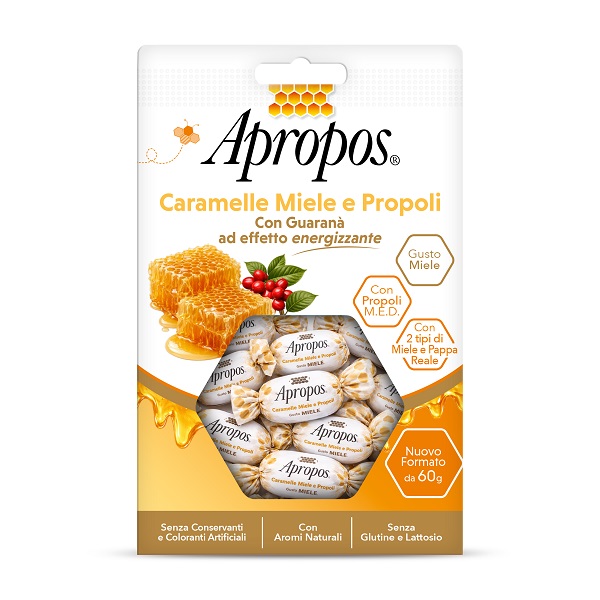 APROPOS CARAMELLE MIELE GUARANA' 60 G SENZA GLUTINE SENZA LATTOSIO - farmascienza.it