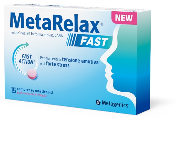 METARELAX FAST 15 COMPRESSE MASTICABILI GUSTO NATURALE DI FRAGOLA SENZA GLUTINE SENZA LATTOSIO CON EDULCORANTI - farmascienza.it