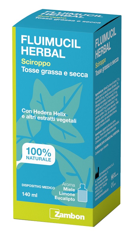 FLUIMUCIL HERBAL SCIROPPO TOSSE GRASSA E SECCA 140 ML AROMA MIELE LIMONE EUCALIPTO SENZA GLUTINE SENZA LATTOSIO - farmascienza.it