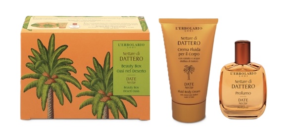 NETTARE DI DATTERO BEAUTY BOX OASI NEL DESERTO 1 CREMA FLUIDA CORPO 75 G + 1 PROFUMO 27 G EDIZIONE LIMITATA - farmascienza.it