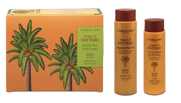 NETTARE DI DATTERO BEAUTY BOX DOLCI FRUTTI 1 BAGNOSCHIUMA 258 G + 1 CREMA FLUIDA CORPO 200 G - farmascienza.it